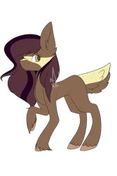 Size: 2000x3000 | Tagged: safe, artist:eclispeluna, derpibooru import, oc, unofficial characters only, deer pony, original species, pony, female, high res, mare, one eye closed, raised hoof, simple background, solo, transparent background, wink