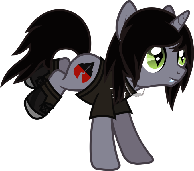 Size: 1212x1069 | Tagged: safe, artist:lightningbolt, derpibooru import, ponified, ponified:kellin quinn, pony, unicorn, .svg available, bring me the horizon, bucking, clothes, disguised siren, emo, fangs, hair over one eye, happy, horn, jewelry, male, messy mane, messy tail, necklace, shirt, shoes, simple background, sleeping with sirens, slit eyes, smiling, socks, solo, stallion, svg, t-shirt, transparent background, trap, vector