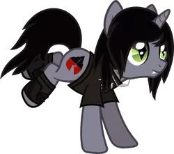 Size: 1212x1069 | Tagged: safe, artist:lightningbolt, derpibooru import, ponified, ponified:kellin quinn, pony, unicorn, .svg available, bring me the horizon, bucking, clothes, disguised siren, emo, fangs, hair over one eye, happy, horn, jewelry, male, messy mane, messy tail, necklace, shirt, shoes, simple background, sleeping with sirens, slit eyes, smiling, socks, solo, stallion, svg, t-shirt, transparent background, trap, vector