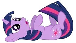 Size: 8721x5000 | Tagged: safe, artist:rubez2525, derpibooru import, twilight sparkle, pony, unicorn, a dog and pony show, .ai available, absurd resolution, female, legs in air, mare, on back, simple background, solo, transparent background, vector, vector trace