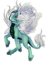 Size: 2448x3264 | Tagged: safe, artist:anteabelle, derpibooru import, oc, oc:aeolus, unofficial characters only, pony, cloven hooves, image, long mane, male, parent:jade radiance, parent:vibrato, parents:oc x oc, png, ram horns, scaled underbelly, simple background, solo, spread wings, transparent background, whiskers, wings, yellow eyes