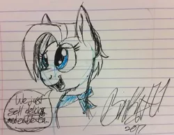 Size: 2279x1767 | Tagged: safe, artist:binkyt11, derpibooru import, jasmine leaf, pony, discordant harmony, female, lined paper, mare, partial color, solo, speech bubble, tea pony, that was fast, traditional art