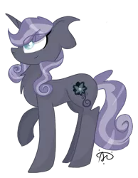 Size: 665x859 | Tagged: safe, artist:thepegasisterpony, derpibooru import, pony, blind, impossibly large ears, magical lesbian spawn, offspring, parent:oc:nyx, parent:oc:snowdrop, parents:oc x oc, parents:snownyx, simple background, solo, transparent background