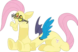 Size: 7285x4873 | Tagged: absurd resolution, artist:pink1ejack, clothes, costume, derpibooru import, discord, discordant harmony, fluttershy suit, glasses, safe, simple background, solo, transparent background, vector