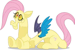 Size: 5000x3350 | Tagged: absurd resolution, artist:dashiesparkle, derpibooru import, discord, discordant harmony, fluttershy suit, safe, simple background, solo, transparent background, vector