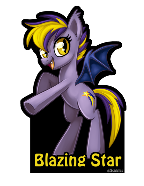 Size: 1024x1325 | Tagged: safe, artist:sciggles, derpibooru import, oc, oc:blazing star, unofficial characters only, bat pony, pony, cute, fangs, female, mare, slit eyes, solo