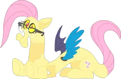 Size: 7992x5258 | Tagged: absurd resolution, artist:paganmuffin, clothes, costume, derpibooru import, discord, discordant harmony, fluttershy suit, safe, simple background, smiling, solo, transparent background, vector