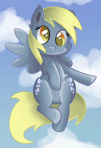 Size: 974x1428 | Tagged: safe, artist:fire-n-fluff, derpibooru import, derpy hooves, pony, flying, solo