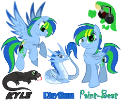 Size: 6000x5000 | Tagged: absurd resolution, artist:auveiss, cutie mark, derpibooru import, dragon, lizard, oc, oc:kyle, oc:paint beat, oc:rhythm, safe, simple background, transparent background, unofficial characters only, vector