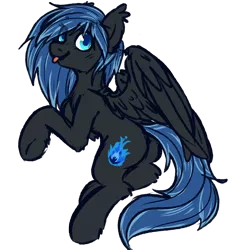 Size: 1200x1205 | Tagged: safe, artist:ruef, derpibooru import, oc, oc:midnight light, unofficial characters only, pegasus, pony, :p, cute, female, plot, solo, tongue out, wings