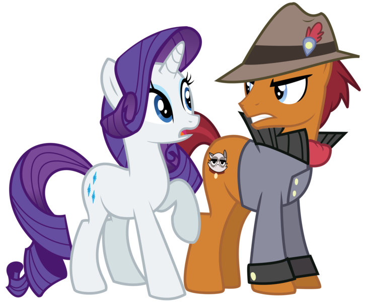 Size: 4243x3500 | Tagged: safe, artist:missy12113, derpibooru import, rarity, sourpuss, earth pony, pony, unicorn, rarity takes manehattan, absurd resolution, duo, female, male, mare, simple background, stallion, transparent background, vector, vector trace