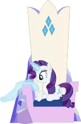 Size: 6737x10265 | Tagged: safe, artist:xhalesx, derpibooru import, rarity, pony, unicorn, equestria girls, rainbow rocks, .svg available, absurd resolution, female, friendship throne, glowing horn, inkscape, levitation, magic, mare, ponyscape, simple background, solo, telekinesis, throne, towel, transparent background, vector, vector trace