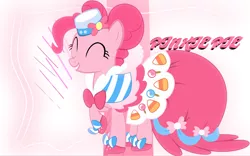 Size: 2560x1600 | Tagged: safe, artist:lextsy, derpibooru import, pinkie pie, earth pony, pony, clothes, dress, female, gala dress, mare, solo, vector, wallpaper