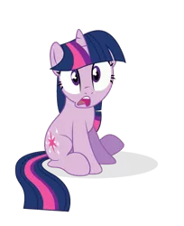 Size: 439x538 | Tagged: safe, artist:korikian, derpibooru import, twilight sparkle, pony, unicorn, d:, female, mare, open mouth, simple background, sitting, solo, transparent background, vector