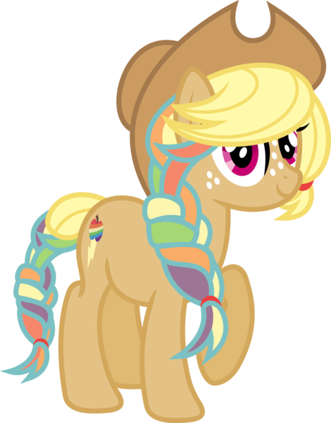 Size: 2665x3399 | Tagged: safe, artist:xhalesx, derpibooru import, oc, oc:zap apple, unofficial characters only, earth pony, pony, female, hat, inkscape, magical lesbian spawn, mare, offspring, parent:applejack, parent:rainbow dash, parents:appledash, ponyscape, simple background, solo, transparent background, vector