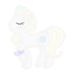 Size: 1024x1024 | Tagged: safe, artist:crystal-sushi, derpibooru import, baby diamond, earth pony, pony, anklet, eyes closed, g1, simple background, solo, tail band, transparent background