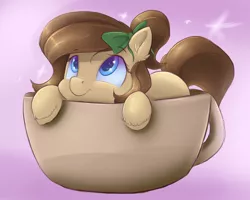 Size: 4500x3600 | Tagged: safe, artist:ardail, derpibooru import, oc, oc:mocha latte, unofficial characters only, pony, absurd resolution, cup, cup of pony, cute, ear fluff, female, heart eyes, hnnng, mare, micro, ocbetes, solo, wingding eyes