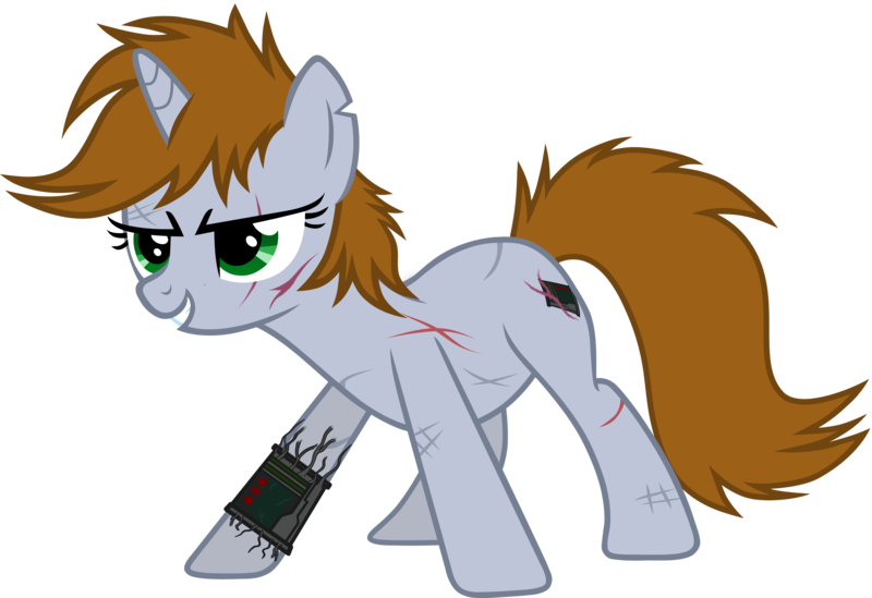 Size: 6634x4551 | Tagged: safe, artist:aborrozakale, derpibooru import, oc, oc:littlepip, unofficial characters only, pony, unicorn, fallout equestria, absurd resolution, female, mare, scar, simple background, solo, transparent background, vector