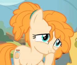Size: 400x339 | Tagged: safe, derpibooru import, screencap, grand pear, pear butter, pony, the perfect pear, animated, cropped, cute, gif, laughing, laughingmares.jpg, pearabetes, solo focus