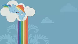 Size: 1366x768 | Tagged: artist:lauren faust, artist:srsishere, bored, cloud, derpibooru import, edit, rainbow dash, safe, sleeping, sleepydash, solo, unhappy, upset, wallpaper, wallpaper edit