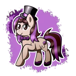 Size: 1500x1500 | Tagged: safe, artist:daromius, derpibooru import, oc, oc:bowtie, unofficial characters only, earth pony, pony, bowtie, female, hat, mare, simple background, solo, top hat, transparent background