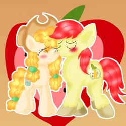 Size: 768x768 | Tagged: safe, artist:doraemonfan4life, derpibooru import, bright mac, pear butter, pony, the perfect pear, brightbutter, female, male, shipping, straight