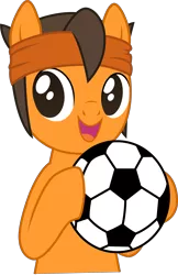 Size: 4501x6954 | Tagged: safe, artist:tokuberry, derpibooru import, ponified, pony, absurd resolution, endou mamoru, football, inazuma eleven, simple background, solo, transparent background