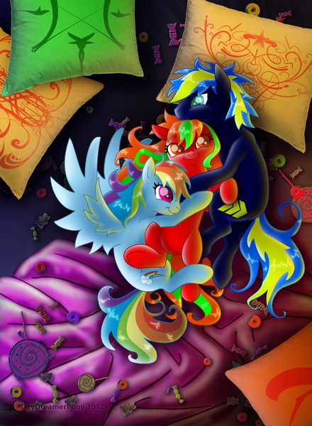 Size: 2550x3477 | Tagged: safe, artist:bamfi-stock, artist:blackgryph0n, artist:daydreamerpony, derpibooru import, edit, rainbow dash, oc, oc:red, oc:ultra, pony