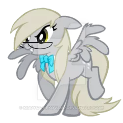 Size: 400x400 | Tagged: safe, artist:fluffywuffs, artist:kiddysa-bunnpire, artist:kyliedracani, derpibooru import, edit, vector edit, derpy hooves, pony, bowtie, discorded, obtrusive watermark, simple background, solo, transparent background, vector, watermark