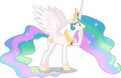 Size: 5000x3233 | Tagged: safe, artist:dashiesparkle, derpibooru import, princess celestia, alicorn, pony, celestial advice, .svg available, absurd resolution, crown, female, jewelry, mare, overreacting, regalia, simple background, solo, transparent background, vector, worried