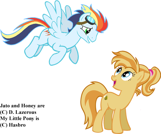 Size: 541x452 | Tagged: safe, artist:dlazerous, derpibooru import, edit, vector edit, oc, oc:honey, oc:jato, unofficial characters only, pony, offspring, parent:braeburn, parent:pinkie pie, parent:rainbow dash, parent:soarin', parents:braepie, parents:soarindash, rainbow hair, simple background, transparent background, vector