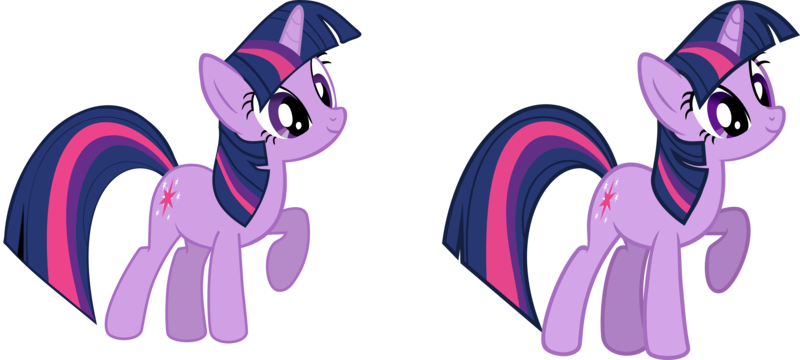 Size: 5000x2248 | Tagged: safe, artist:lman225, derpibooru import, twilight sparkle, pony, unicorn, .svg available, absurd resolution, comparison, female, inkscape, mare, simple background, solo, transparent background, vector, vector trace