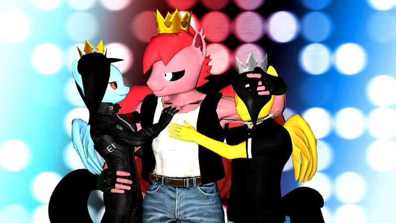 Size: 1920x1080 | Tagged: 3d, anthro, artist:arianaaviles, artist:ianmata1998, artist:mrtermi988, best friend, birthday, boyfriend, crown, cursed, derpibooru import, effects, evil, girlfriend, gold, jewelry, love, muscules, oc, oc:ariana, oc:rito, oc:sparks, pegasus, questionable, regalia, sexy, silver, source filmmaker, unofficial characters only