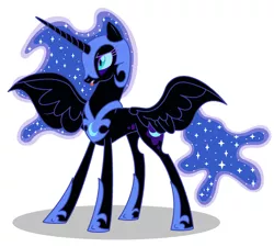 Size: 2222x2000 | Tagged: safe, artist:watermelon changeling, derpibooru import, nightmare moon, alicorn, pony, :p, female, legitimately amazing mspaint, mare, ms paint, nightmare mlem, simple background, solo, spread wings, tongue out, white background, wings