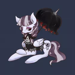 Size: 600x600 | Tagged: safe, artist:grimbloody, derpibooru import, inky rose, pegasus, pony, black background, clothes, dress, female, goth, gothic, mare, simple background, solo, umbrella