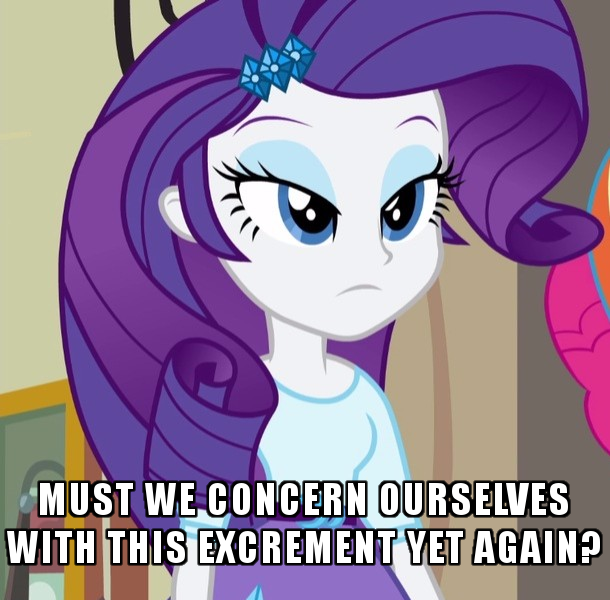 Size: 610x600 | Tagged: safe, derpibooru import, edit, edited screencap, screencap, rarity, equestria girls, friendship games, cropped, fire hydrant, image macro, lidded eyes, looking at you, meme, not this shit again, rarity is not amused, sesquipedalian loquaciousness, sophisticated as hell, unamused