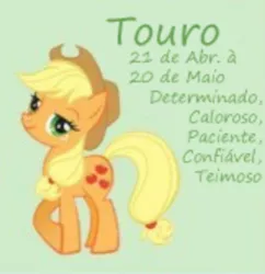 Size: 323x333 | Tagged: safe, artist:funfunland22, derpibooru import, applejack, pony, portuguese, taurus