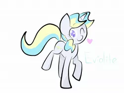 Size: 2048x1536 | Tagged: safe, artist:periwinkietwinkie, derpibooru import, oc, oc:eviolite, unofficial characters only, pony, unicorn, female, mare, offspring, one eye closed, parent:prince blueblood, parent:trixie, parents:bluetrix, simple background, solo, white background, wink