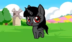Size: 1024x600 | Tagged: safe, derpibooru import, oc, oc:swift bolt, unofficial characters only, alicorn, pony, fanfic:legend of pyrrhia, alicorn oc, dragonblood, male, solo, windmill