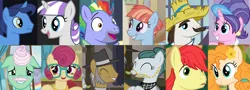 Size: 1776x639 | Tagged: safe, derpibooru import, screencap, bow hothoof, bright mac, cloudy quartz, cookie crumbles, gentle breeze, hondo flanks, igneous rock pie, night light, pear butter, posey shy, twilight velvet, windy whistles, pony, the perfect pear, brightbutter, cookieflanks, dad six, female, male, mom six, nightvelvet, quartzrock, shipping, shys, straight, windyhoof