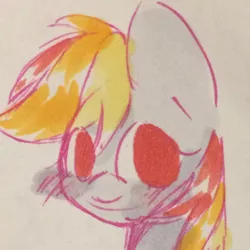 Size: 1024x1024 | Tagged: safe, artist:chelsie, artist:tridashie, derpibooru import, pony, cute, paper, solo, traditional art