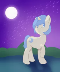Size: 3000x3597 | Tagged: safe, artist:blissprism, derpibooru import, oc, oc:celestial charm, unofficial characters only, pony, moon, solo, stars