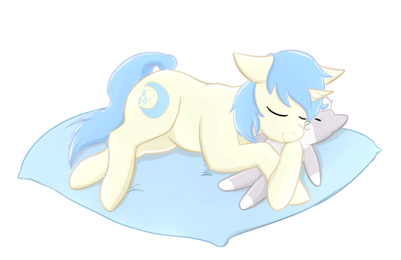 Size: 1520x984 | Tagged: safe, artist:foxhat94, deleted from derpibooru, derpibooru import, oc, oc:celestial charm, unofficial characters only, pony, unicorn, cuddling, femboy, male, plushie, sleeping, sleepy, solo