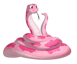 Size: 3000x2500 | Tagged: safe, artist:fluffyxai, derpibooru import, pinkie pie, reptile, snake, :3, :p, blue eyes, cute, diapinkes, female, forked tongue, looking at something, pinklamia pie, simple background, smiling, snek, snoot, solo, species swap, tongue out, transparent background, wat