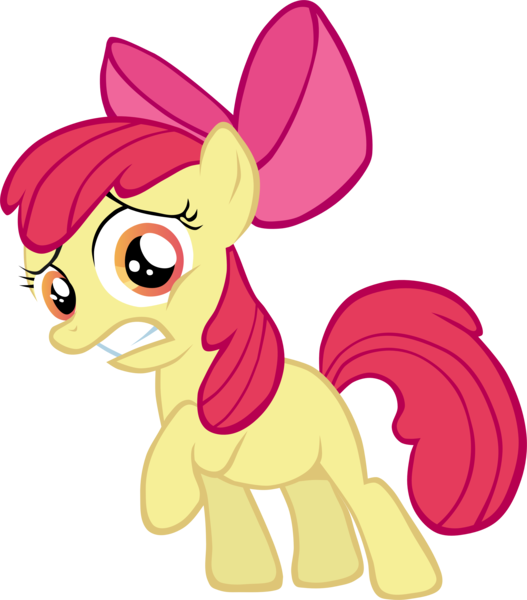 Size: 3515x4000 | Tagged: safe, artist:blindcavesalamander, derpibooru import, apple bloom, pony, the show stoppers, high res, scared, simple background, solo, transparent background, vector