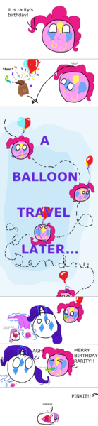 Size: 764x3288 | Tagged: safe, artist:mlp-ball, derpibooru import, pinkie pie, rarity, sweetie belle, pony, balloon, needle, polandball, prank