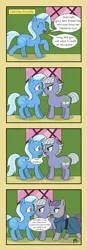 Size: 2318x6683 | Tagged: safe, artist:pony4koma, derpibooru import, limestone pie, maud pie, trixie, earth pony, pony, unicorn, rock solid friendship, absurd resolution, angry, bad end, best friends, boop, comic, dialogue, eyes closed, fixing, happy, looking at each other, nose wrinkle, noseboop, open mouth, problem solved, rock farm, smiling, sweat
