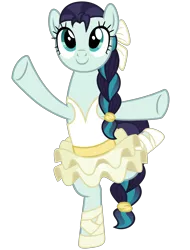 Size: 2200x2900 | Tagged: safe, artist:cheezedoodle96, derpibooru import, coloratura, pony, a royal problem, .svg available, alternate hairstyle, balancing, ballerina, bow, braid, braided ponytail, braided tail, clothes, colorina, female, mare, ponytail, simple background, skirt, solo, svg, transparent background, tutu, twilarina, vector