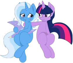 Size: 5064x4331 | Tagged: safe, artist:joemasterpencil, artist:joey darkmeat, derpibooru import, trixie, twilight sparkle, pony, unicorn, absurd resolution, blushing, female, lesbian, mare, shipping, twixie