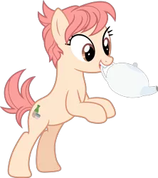 Size: 6960x7840 | Tagged: safe, artist:pink1ejack, derpibooru import, raspberry vinaigrette, pony, discordant harmony, absurd resolution, bipedal, cute, mouth hold, raspbetes, simple background, solo, teapot, transparent background, vector